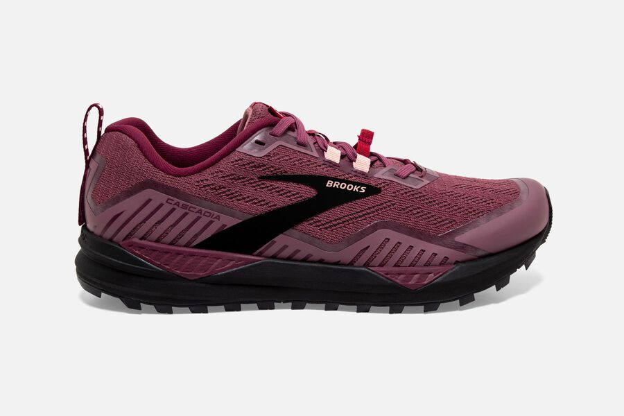 Cascadia 15 Trail Brooks Running Shoes NZ Womens - Burgundy - FEBKWP-275